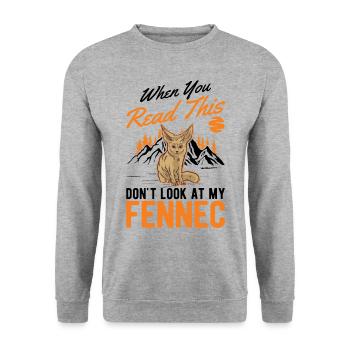 Fennec Gift Desert Fox Fennec - Unisex Sweatshirt - salt & pepper - Front - Alina (178cm) & Michal (187cm)