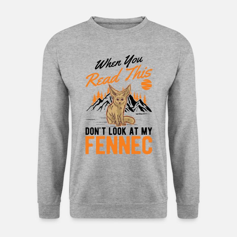 Fennek Geschenk Wüstenfuchs Fennec - Unisex Pullover - Weißgrau meliert