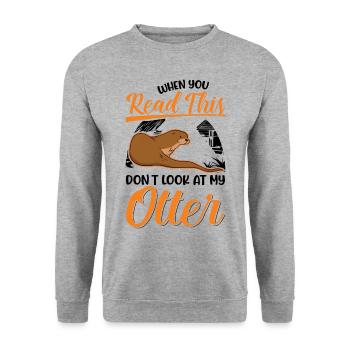 Loutre Cadeau Loutre Loutre Loutre Loutre de mer - Sweat-shirt Unisexe - gris chiné - Devant - Alina (178cm) & Michal (187cm)