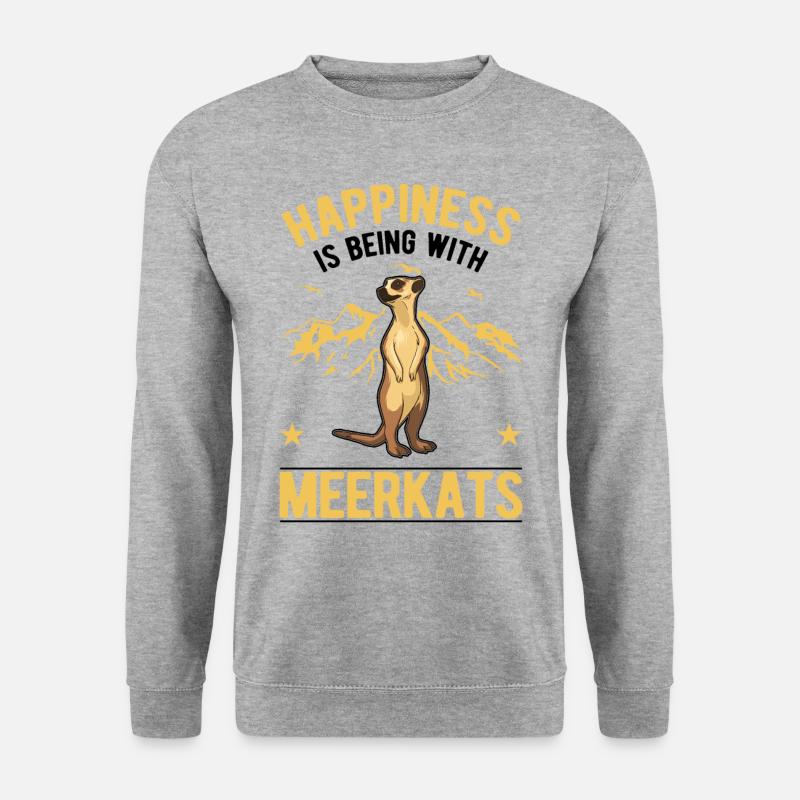 Erdmännchen Glück - Unisex Pullover - Weißgrau meliert