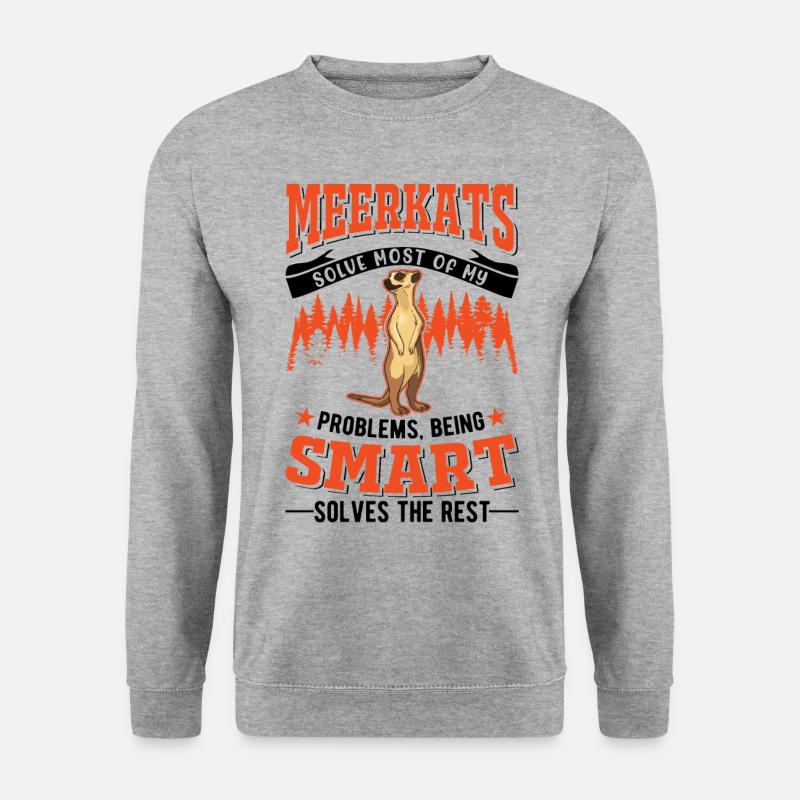 Erdmännchen Geschenk Meerkat - Unisex Pullover - Weißgrau meliert