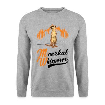 Erdmännchen Flüsterer Meerkat Whisperer - Sweat-shirt Unisexe - gris chiné - Devant - Alina (178cm) & Michal (187cm)