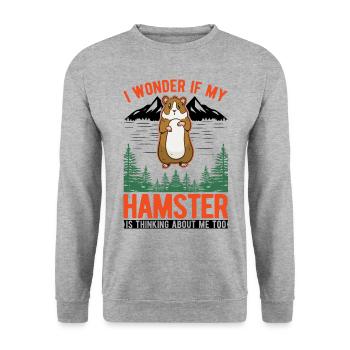 Hamster Hamster Wheel Golden Hamster Hamster - Unisex Sweatshirt - salt & pepper - Front - Alina (178cm) & Michal (187cm)
