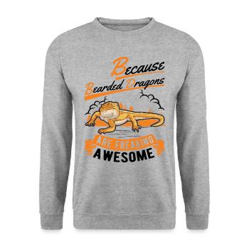 Bearded dragon saying Bearded Dragon - Unisex Sweatshirt - salt & pepper - Front - Alina (178cm) & Michal (187cm)