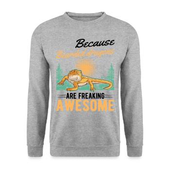 Bearded dragon saying Bearded Dragon - Unisex Sweatshirt - salt & pepper - Front - Alina (178cm) & Michal (187cm)