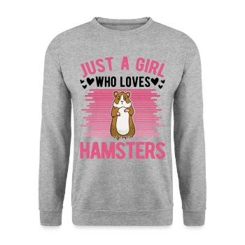 Hamster Fille Golden Hamster Nain Hamster - Sweat-shirt Unisexe - gris chiné - Devant - Alina (178cm) & Michal (187cm)