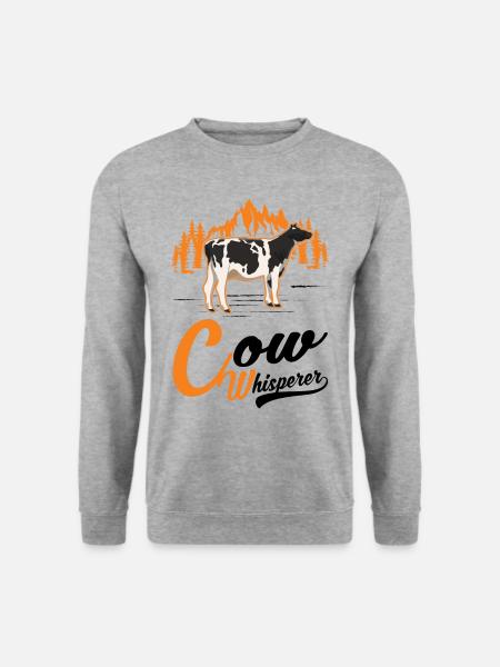 Kuh Flüsterer Landwirt Rinderzüchter Kühe - Unisex Pullover - Weißgrau meliert