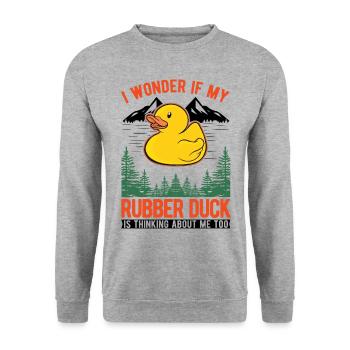 Rubber Duck Gift Squeaky Duck Bathing Duck - Sweat-shirt Unisexe - gris chiné - Devant - Alina (178cm) & Michal (187cm)