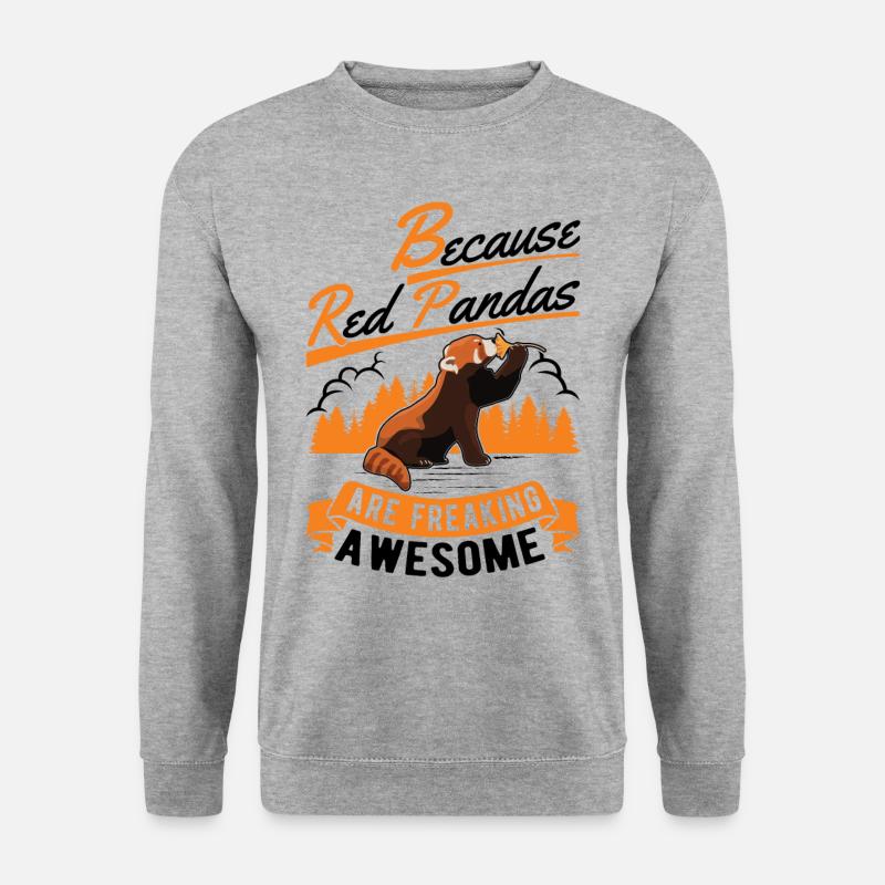 Roter Panda Geschenk Red Panda - Unisex Pullover - Weißgrau meliert