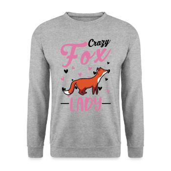 Crazy Fox Lads Red Fox Woman - Unisex Sweatshirt - salt & pepper - Front - Alina (178cm) & Michal (187cm)