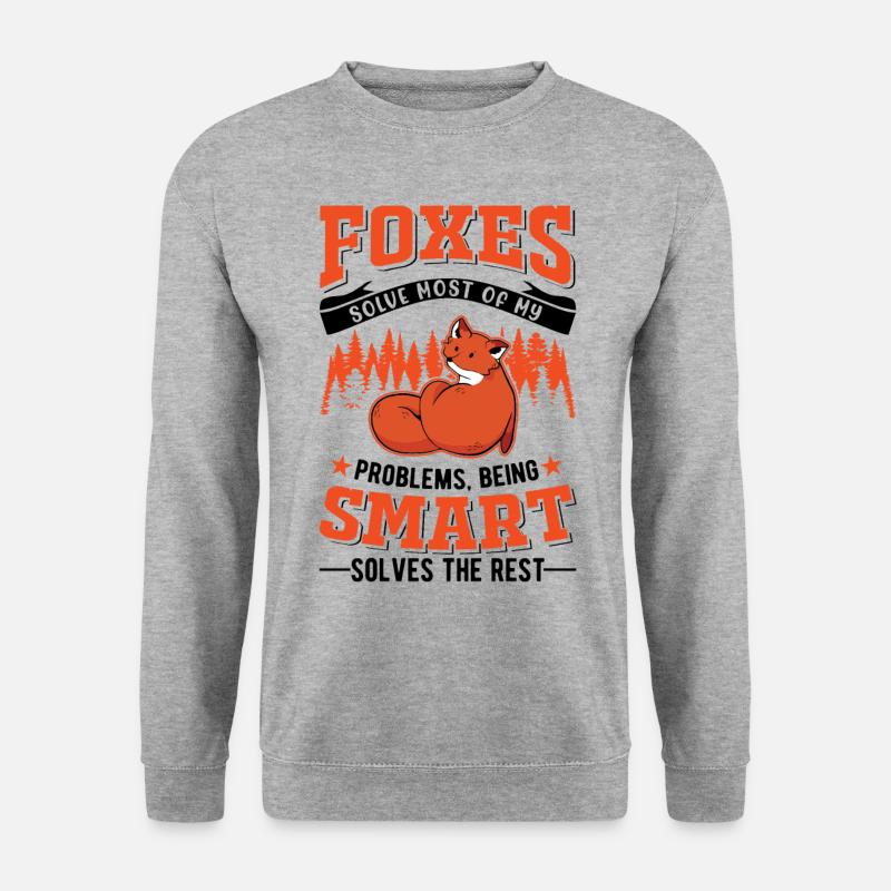 Fuchs Geschenk Rotfuchs - Unisex Pullover - Weißgrau meliert