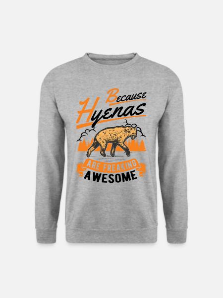 Hyäne Geschenk Erdwolf Hyena - Unisex Pullover - Weißgrau meliert