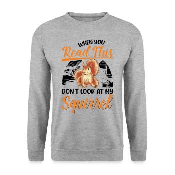 Écureuil Cadeau Écureuil Gris - Sweat-shirt Unisexe - gris chiné - Devant - Alina (178cm) & Michal (187cm)