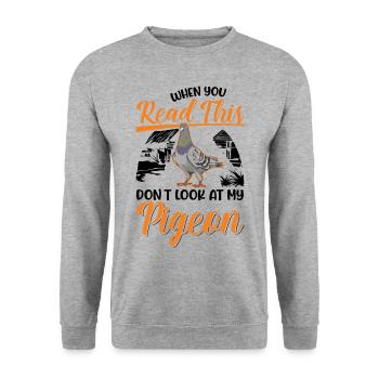 Pigeon Cadeau Pigeon Fancier Pigeon Voyageur - Sweat-shirt Unisexe - gris chiné - Devant - Alina (178cm) & Michal (187cm)