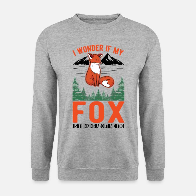 Fuchs Geschenk Rotfuchs - Unisex Pullover - Weißgrau meliert