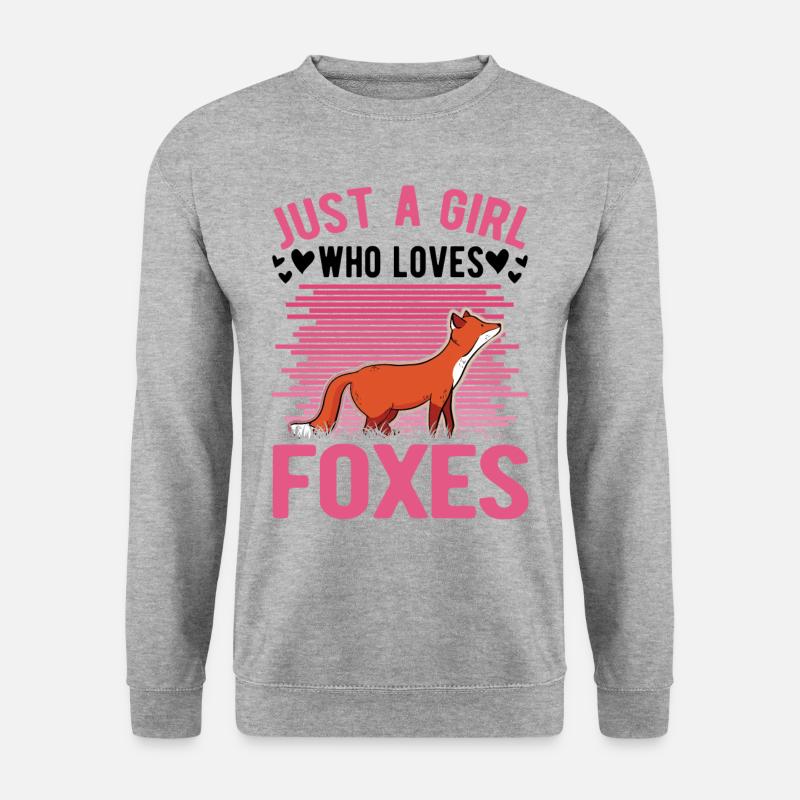 Fuchs Mädchen Geschenk - Unisex Pullover - Weißgrau meliert