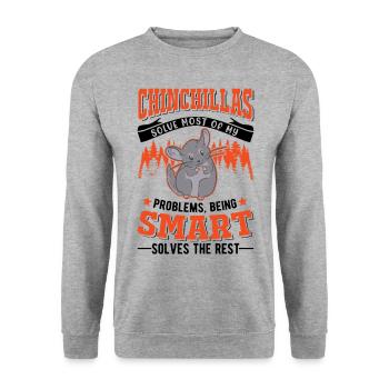 Chinchilla Gift Woolly Short-tailed Chinchilla - Unisex Sweatshirt - salt & pepper - Front - Alina (178cm) & Michal (187cm)