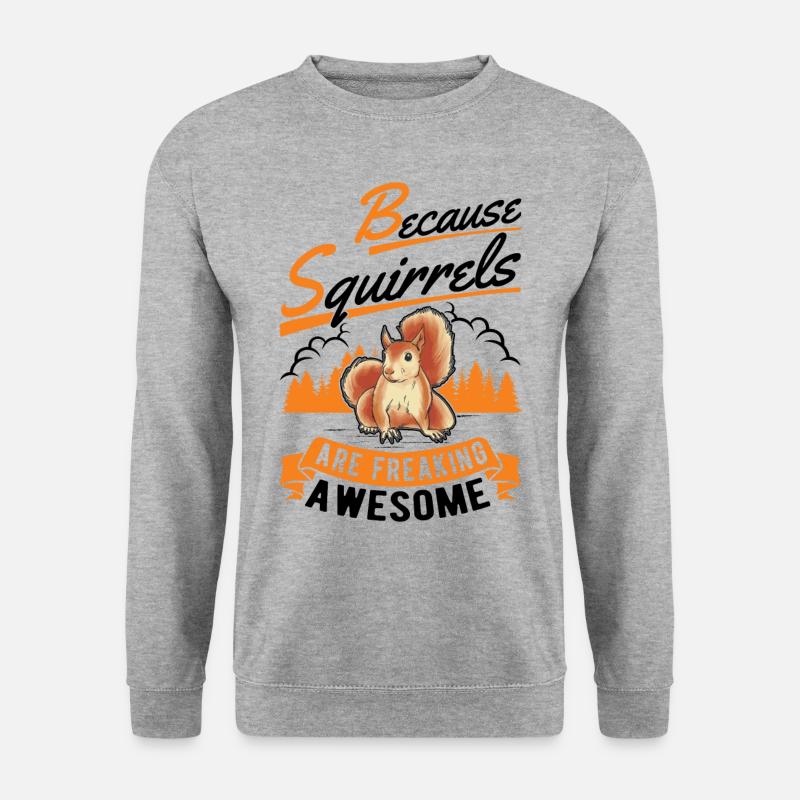 Eichhörnchen Geschenk Squirrel Grauhörnchen - Unisex Pullover - Weißgrau meliert