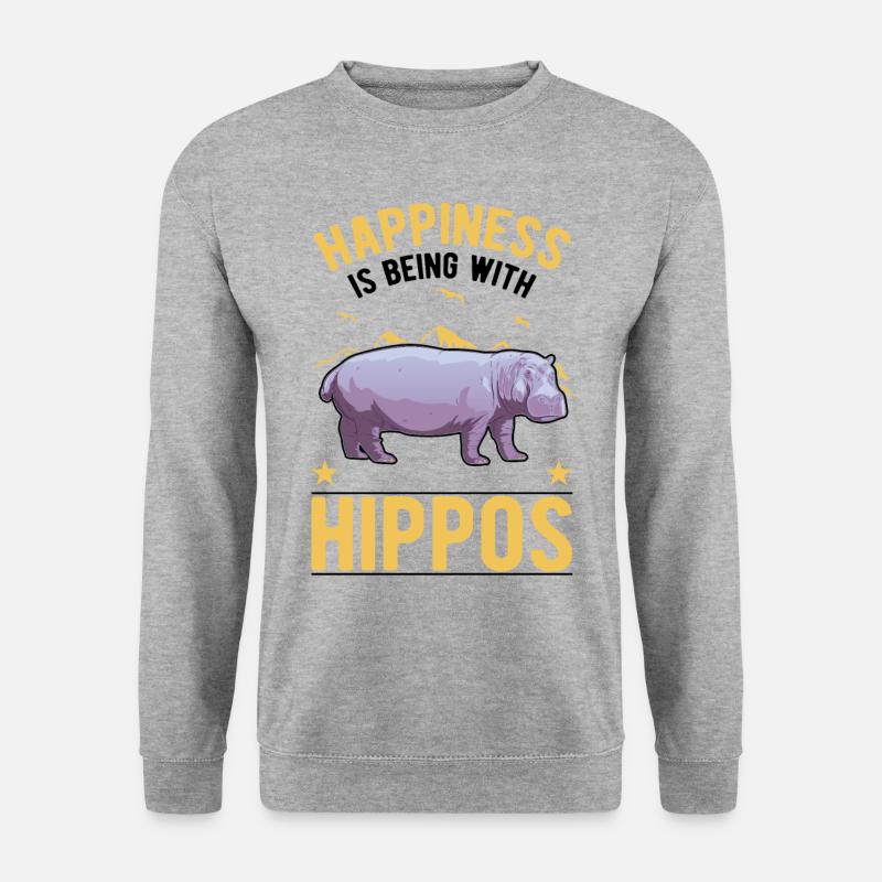 Hippo Happiness Hippo - Unisex Sweatshirt - salt & pepper