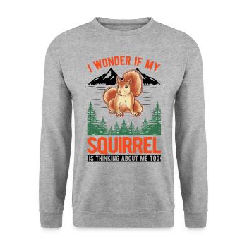 Écureuil Cadeau Écureuil Gris - Sweat-shirt Unisexe - gris chiné - Devant - Alina (178cm) & Michal (187cm)