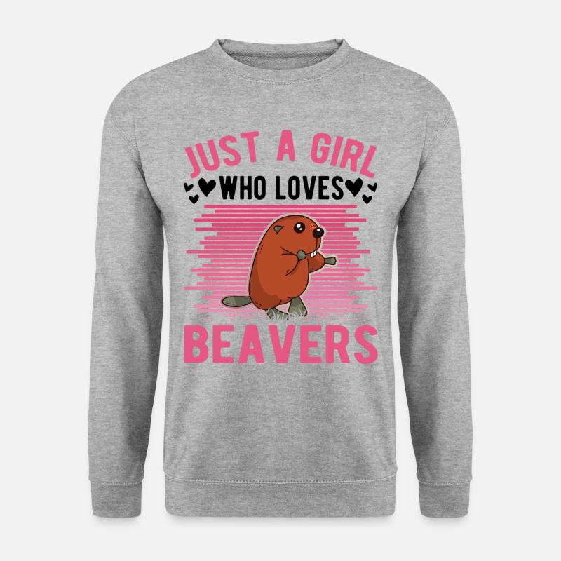 Biber Mädchen Biberdamm - Unisex Pullover - Weißgrau meliert