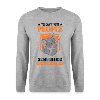 Chinchilla Gift Woolly Short-tailed Chinchilla - Unisex Sweatshirt - salt & pepper - Front - Alina (178cm) & Michal (187cm)