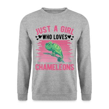 Chameleon Girl Chameleon - Unisex Sweatshirt - salt & pepper - Front - Alina (178cm) & Michal (187cm)