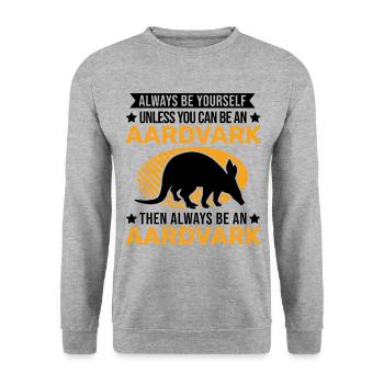 Sois toujours toi-même Aardvark Erdferkel - Sweat-shirt Unisexe - gris chiné - Devant - Alina (178cm) & Michal (187cm)