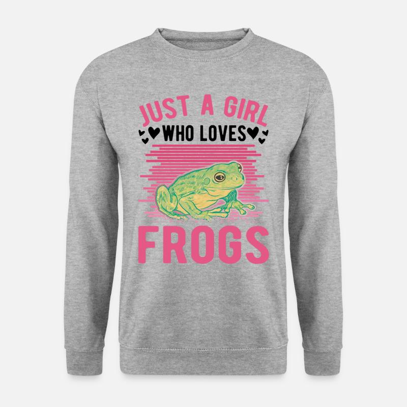 Frosch Mädchen Laubfrosch - Unisex Pullover - Weißgrau meliert