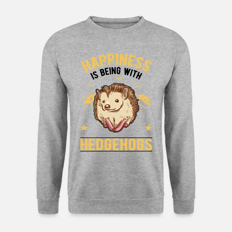 Igel Glück Stacheligel - Unisex Pullover - Weißgrau meliert