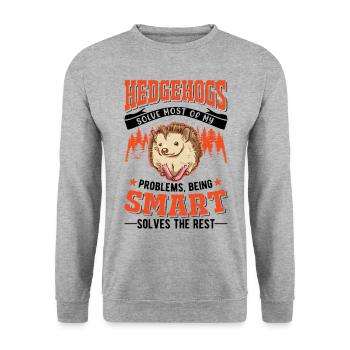 Hérisson Cadeau Stacheligel - Sweat-shirt Unisexe - gris chiné - Devant - Alina (178cm) & Michal (187cm)