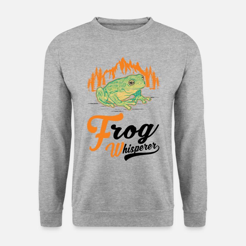 Frosch Flüsterer Geschenk Laubfrosch - Unisex Pullover - Weißgrau meliert