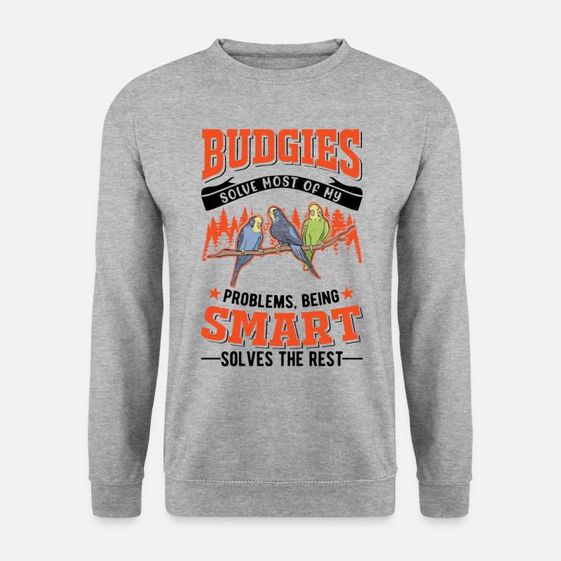 Budgerigar Cadeau Welli Perruche - Sweat-shirt Unisexe - gris chiné