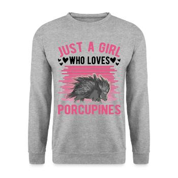 Porcupine Girl Porcupine - Unisex Sweatshirt - salt & pepper - Front - Alina (178cm) & Michal (187cm)