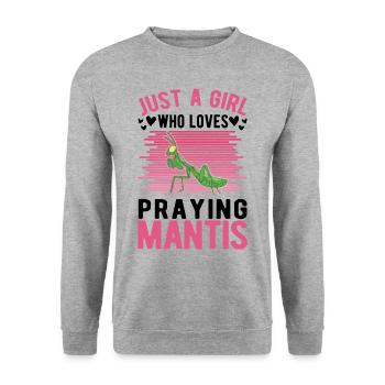 Praying mantis Girl Mantis Mantis - Unisex Sweatshirt - salt & pepper - Front - Alina (178cm) & Michal (187cm)