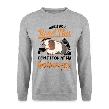 Guinea Pig Gift Guinea Pig - Unisex Sweatshirt - salt & pepper - Front - Alina (178cm) & Michal (187cm)