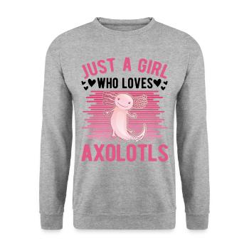 Axolotl Girl Tailed Amphibian - Sweat-shirt Unisexe - gris chiné - Devant - Alina (178cm) & Michal (187cm)