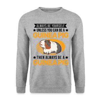 Cochon d’Inde Cadeau Cochon d’Inde - Sweat-shirt Unisexe - gris chiné - Devant - Alina (178cm) & Michal (187cm)