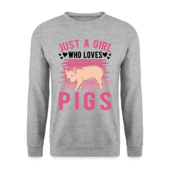 Pig Girls Pig Farmer - Unisex Sweatshirt - salt & pepper - Front - Alina (178cm) & Michal (187cm)