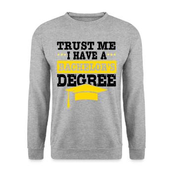Bachelor Abschluss Uni Feier Absolvent Absolviert - Unisex Pullover - Weißgrau meliert - Vorne - Alina (178cm) & Michal (187cm)