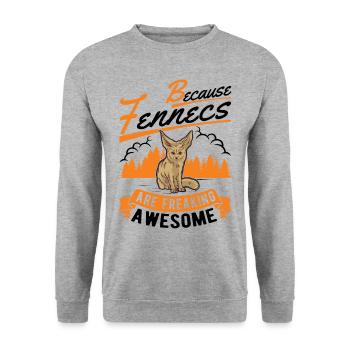 Parce que les Fennecs sont des Fennek impressionnants - Sweat-shirt Unisexe - gris chiné - Devant - Alina (178cm) & Michal (187cm)