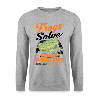 Grenouille cadeau Rainette - Sweat-shirt Unisexe - gris chiné - Devant - Alina (178cm) & Michal (187cm)