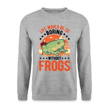 Frog Gift Tree Frog - Unisex Sweatshirt - salt & pepper - Front - Alina (178cm) & Michal (187cm)