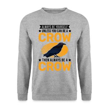 Crow Raven Crow Crow Husbandry Crow Breeder - Unisex Sweatshirt - salt & pepper - Front - Alina (178cm) & Michal (187cm)