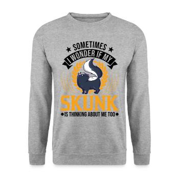 Cadeau Skunk - Sweat-shirt Unisexe - gris chiné - Devant - Alina (178cm) & Michal (187cm)