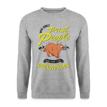 Marmot Groundhog Day Forest Marmot - Unisex Sweatshirt - salt & pepper - Front - Alina (178cm) & Michal (187cm)