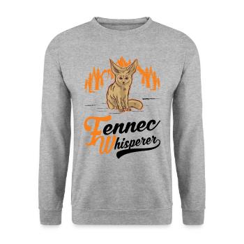 Fennec Whisperer Fennec Renard du désert - Sweat-shirt Unisexe - gris chiné - Devant - Alina (178cm) & Michal (187cm)