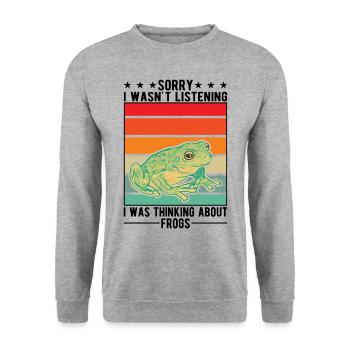 Grenouille cadeau Rainette - Sweat-shirt Unisexe - gris chiné - Devant - Alina (178cm) & Michal (187cm)