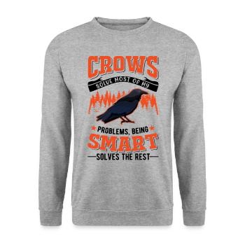 Crow Raven Crow Crow Husbandry Crow Breeder - Unisex Sweatshirt - salt & pepper - Front - Alina (178cm) & Michal (187cm)