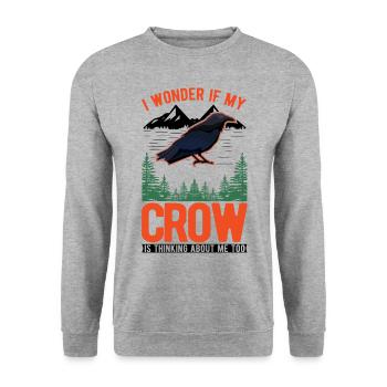 Crow Crow Crow Raven - Unisex Sweatshirt - salt & pepper - Front - Alina (178cm) & Michal (187cm)